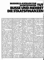 Bußgeld-Katalog für Sportschiffer