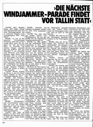 Hans Engel - Die nächste Windjammer-Paraade findet vor Tallin statt