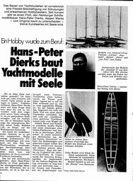 Hans-Peter Dierks baut Yachtmodelle