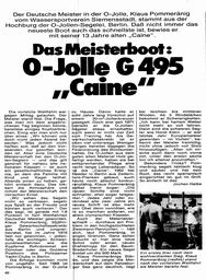 Das Meisterboot - O-Jolle G 495 "Caine"