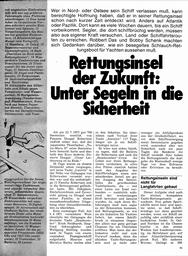 Segeln in die Sicherheits-Rettungsinseln, unter