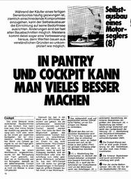 Selbstbau eines Motorseglers (8) Pantry und Cockpit