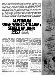 Segeln im Jahre 2227 - Alptraum oder Wunschtraum?