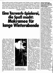 Makramee für lange Winterabende - Tauwerk-Spielerei