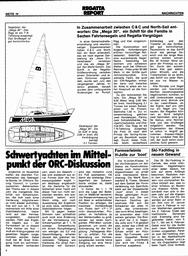Schwertyachten im Mittelpunkt der ORC-Diskussion