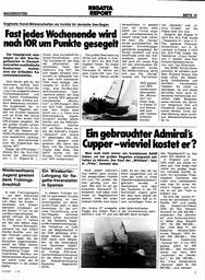 Admirals-Cupper - wieviel kostet er?