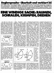 Seglersprache - überholt und verklart (6)      Raumen, Schralen, Krimpen, Drehen