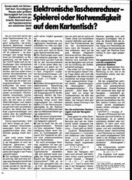 Taschenrechner elektronisch - Spielerei oder Notwendigkeit auf dem Kartentisch?