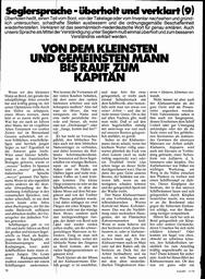 Seglersprache - überholt und verklart (9)             Von dem kleinsten und gemeinsten Mann