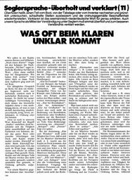 Seglersprache - überholt und verklart (11)          Was oft beim Klaren unklar kommt