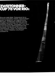Zweitonner Cup 78 vor Rio de Janeiro