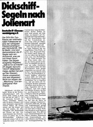 IF-Klassenvereinigung Berlin: Dickschiff-Segeln nach Jollenart