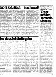 Freiwache (1) Es stand in der Yacht: Ärger mit den Vorsteck-Gläsern; (2) Yacht-Spiel