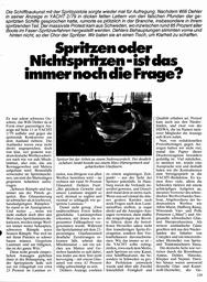 Spritzen oder nicht spritzen