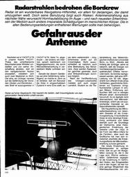 Radarstrahlen: Gefahr aus der Antenne