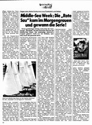 Middle-Sea-Week, Sieg der Saudade