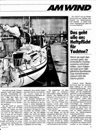 Haftpflicht für Yachten