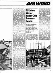 Weser Yacht-Club - 75 Jahre