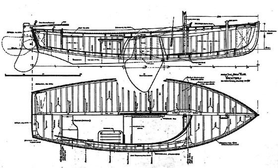 Deutsche Küstenjolle Bauplan