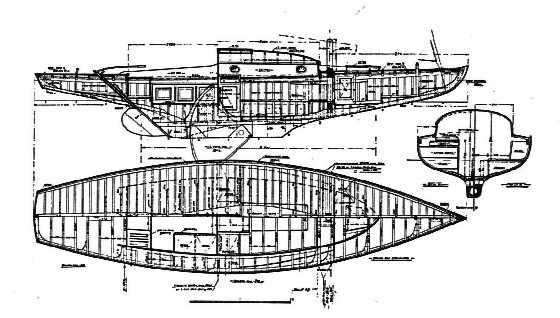 35 qm Kielschwertyacht Bauplan