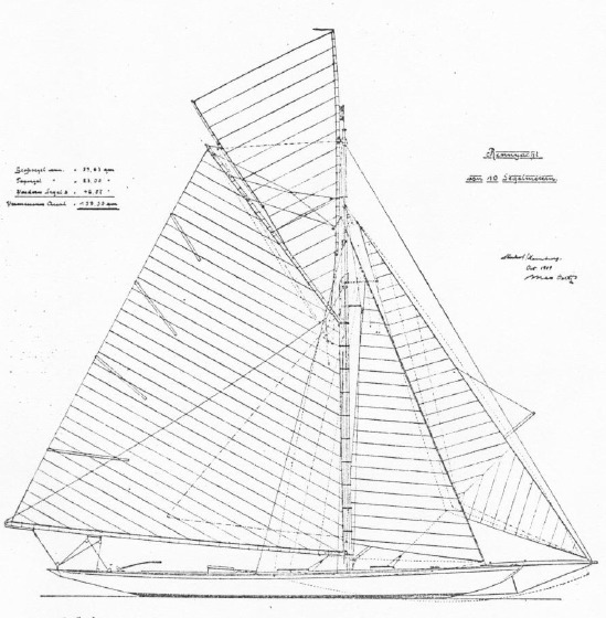 "Feinstliebchen VII" ex "Felca"  Segelriss