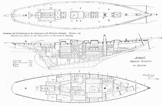 "Hildegard" Kreuzeryacht Einrichtungsplan