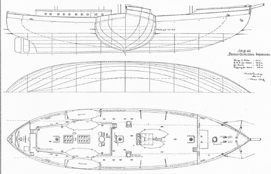 Schiff für deutsch-arktische Expedition Linienriss