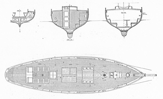 "Ayesha IV" Decksplan, Querschnitte