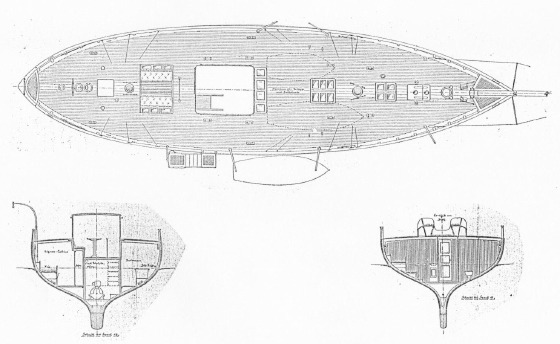 Hochsee-Kreuzeryacht 21,8 m Decksplan