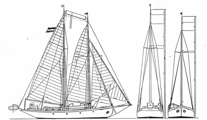 "Schuner Seefahrer" Segelriss